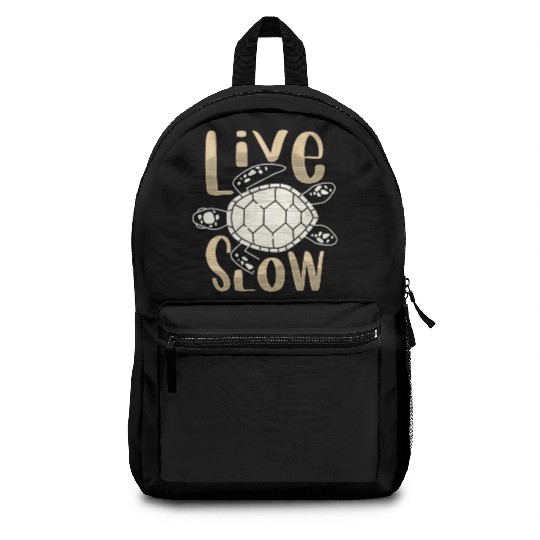 Relax and Live Slow Sea Turtle Beachy Vacation Backpacks