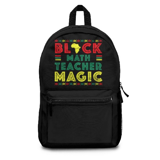 Black Math Teacher Black History Month Afro Backpacks