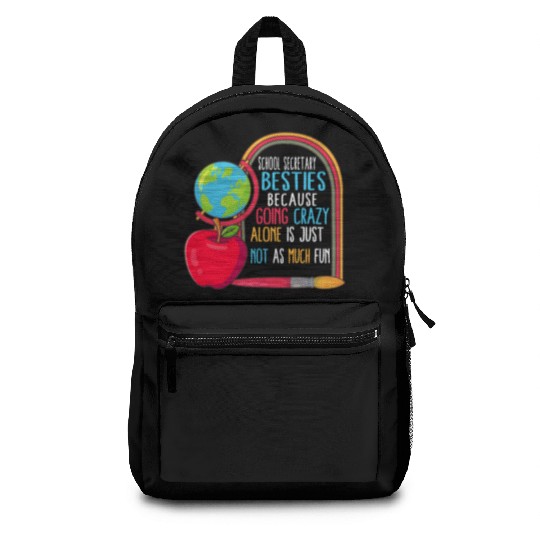 School Secretary Besties Funny Backpacks, Back To
