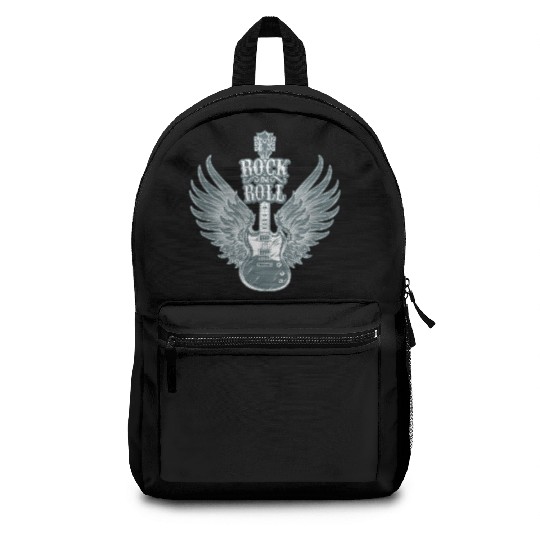 Rock N Roll Angel Wings Music Guitar Player Backpacks