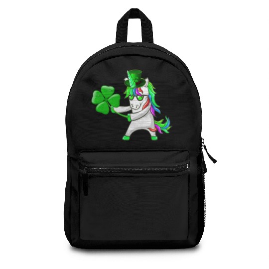 Flossing Unicorn St Patrick's Day Floss Dance Backpacks