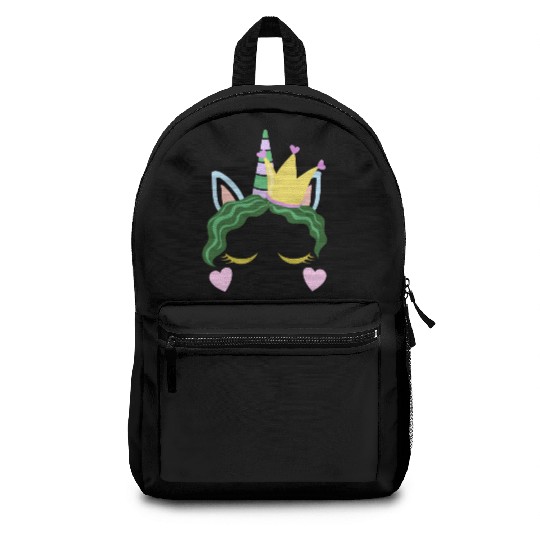 Green Shamrocks Irish Cute Unicorn Girls St Patric Backpacks