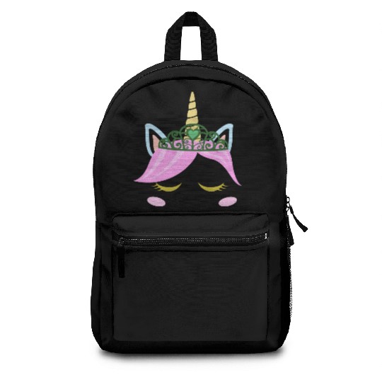 Green Shamrocks Irish Cute Unicorn Girls St Patric Backpacks