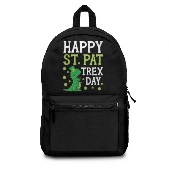 Happy St. Pat Trex Day Saint Patrick Dinosaur Backpacks