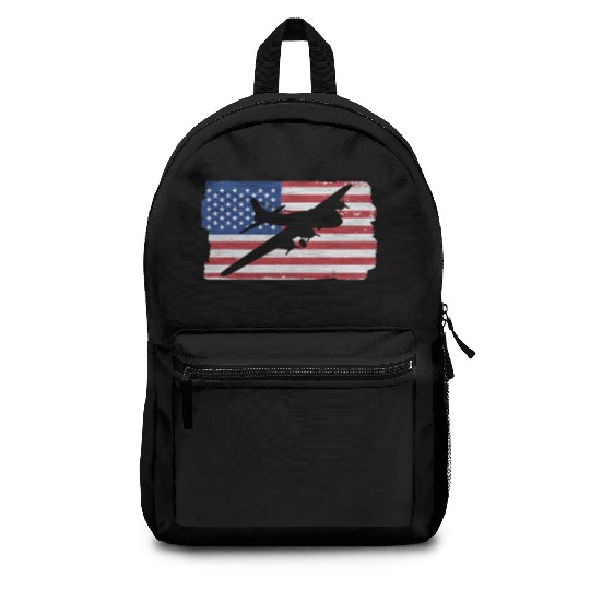 B-17 Flying Fortress Airplane American Flag WW2 Backpacks