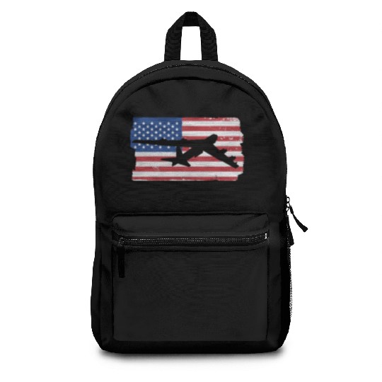 B-52 Stratofortress Bomber Airplane American Flag Backpacks