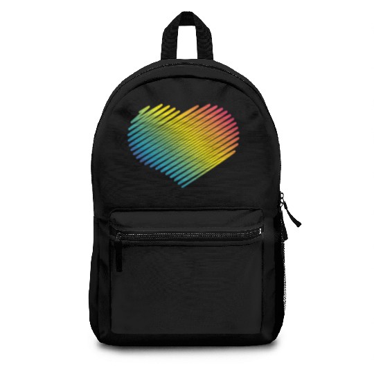 Rainbow Heart (Love / Scribble / PNG) Backpacks