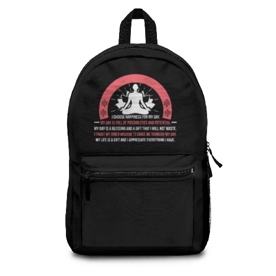 Positive Affirmation Daily Motivation Buddha Mantr Backpacks