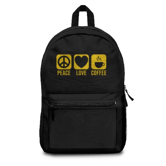 Peace love coffee Backpacks