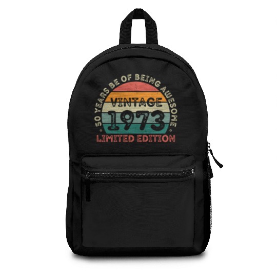 50 Years Vintage 1973 Retro 50th Birthday Backpacks