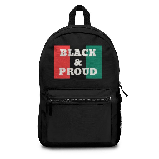 Black and Proud on a Red, Black, and Green Colors Backpacks