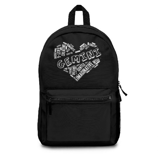 Gemini Heart Word Cloud Doodle Astrology Zodiac St Backpacks
