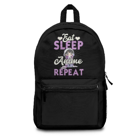 Eat Sleep Anime Repeat Japanese Manga Lover Cospla Backpacks