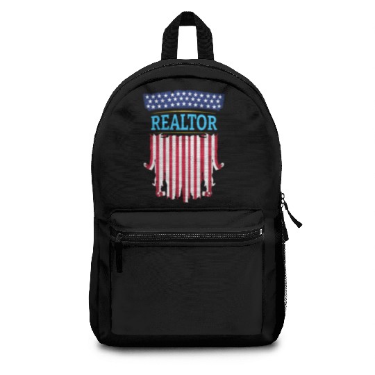 Proud American Patriotic USA Flag Realtor Real Est Backpacks