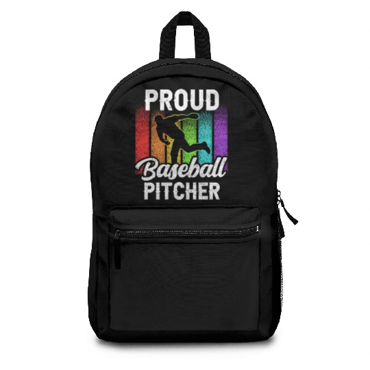 Proud Baseball Pitcher Sayings Player Hobby Backpacks