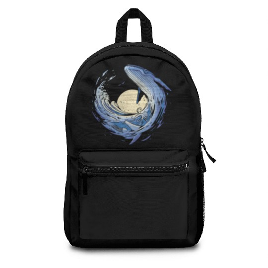 Big whale sea sailing Big whale sea sailing inspir Backpacks