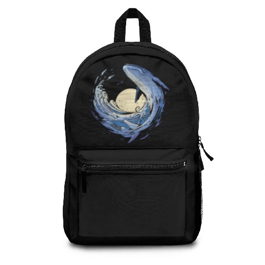 Big whale sea sailing Big whale sea sailing inspir Backpacks