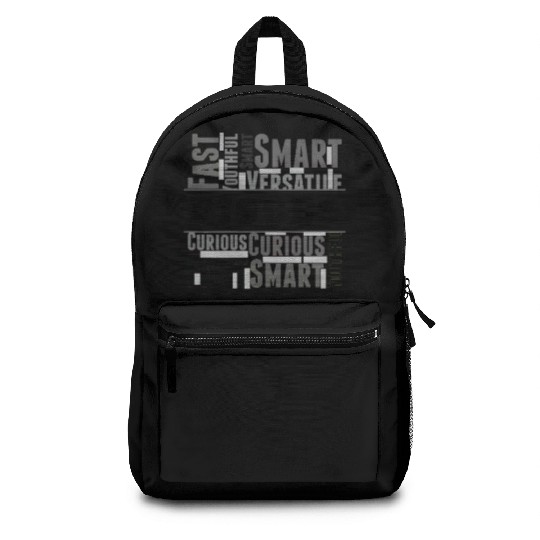 Pisces Zodiac Star Sign Word Cloud Square Monochro Backpacks