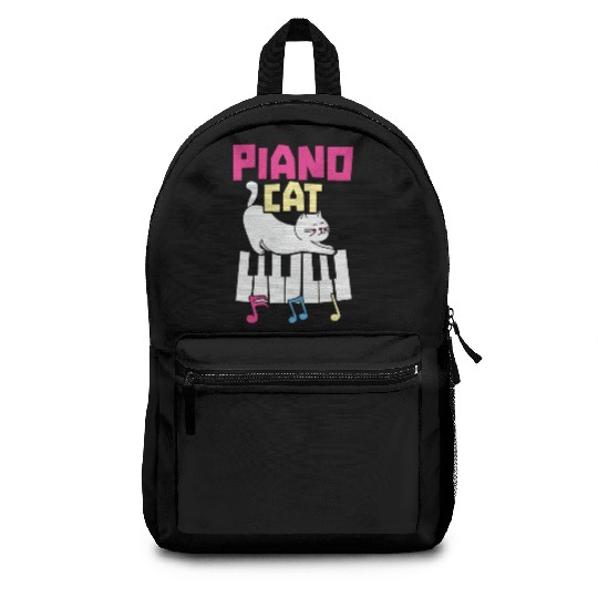 Piano Cat Musician Musical Instrument Pianist Backpacks