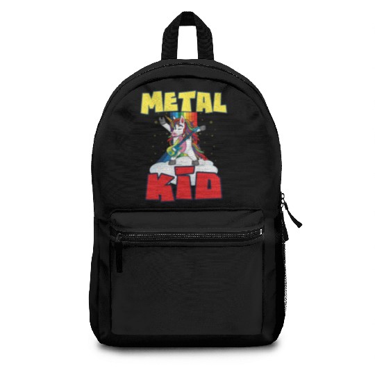 Rock Sign Guitar Unicorn Rainbow Metal Kid Music Backpacks
