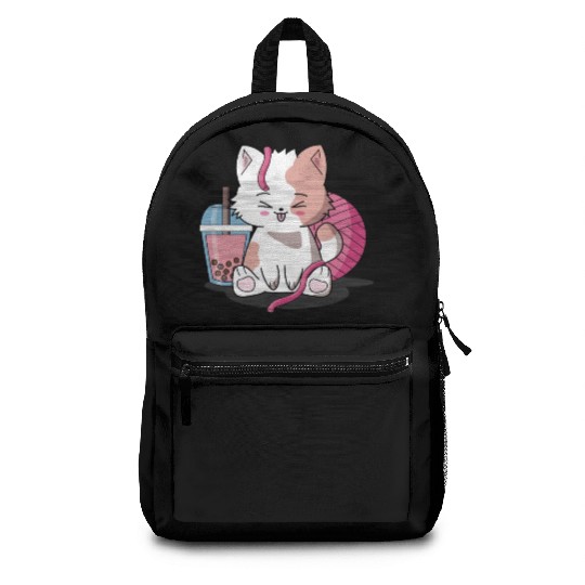 Chibi Boba Tea Cat Backpacks