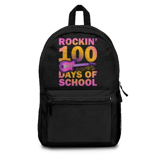 Rockin 100 Days Of School Guitarist Musician Backpacks