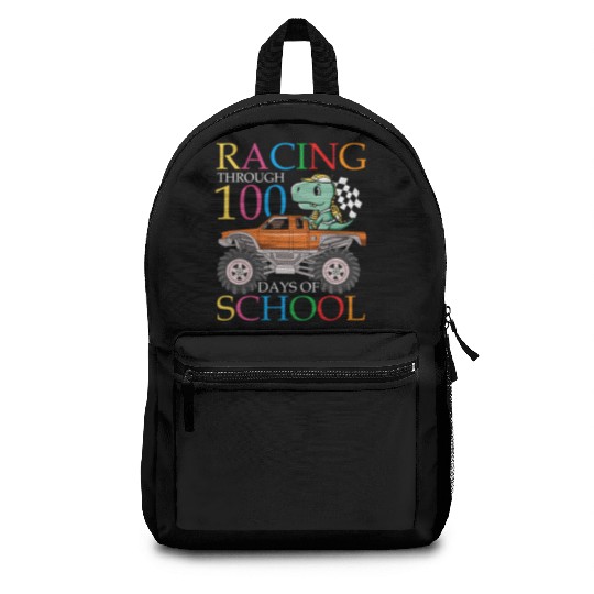 Racing Through 100 Days Of School Dinosaur Truck Backpacks