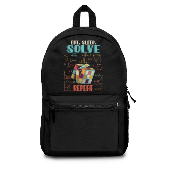 Eat Sleep Solve Repeat Math Speed Cubing Genie Backpacks