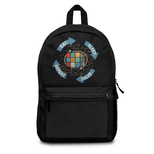 Eat Sleep Solve Repeat Math Speed Cubing Genie Backpacks