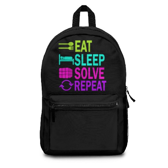 Eat Sleep Solve Repeat Math Speed Cubing Genie Backpacks