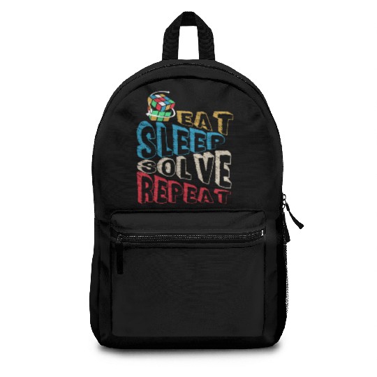 Eat Sleep Solve Repeat Math Speed Cubing Genie Backpacks