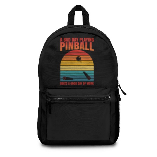 Retro Pinball Beats Work Arcade Machine Backpacks