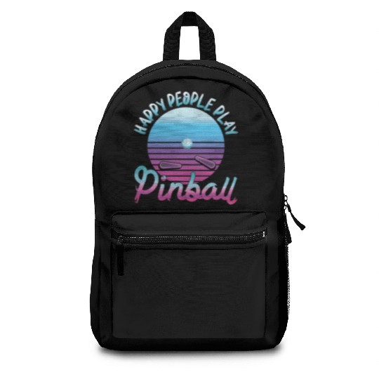 Happy People Play Pinball Retro 80s Backpacks
