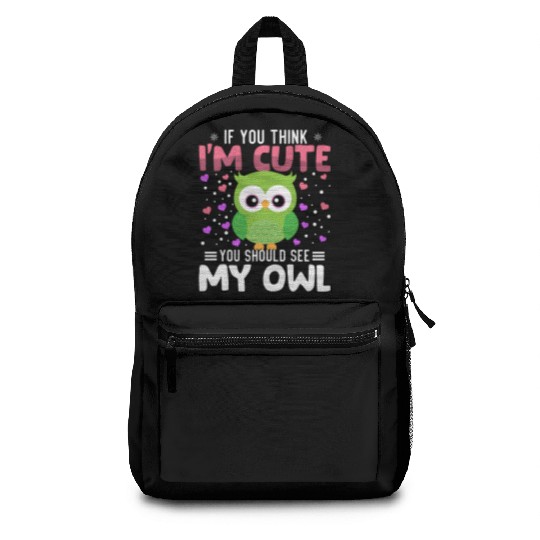 Owl Heart Valentine's Day Animal For Womens Kids Backpacks