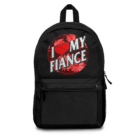 Valentines Backpacks, I Love My Fiance Heart Floral