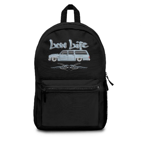 low life Light Blue Backpacks