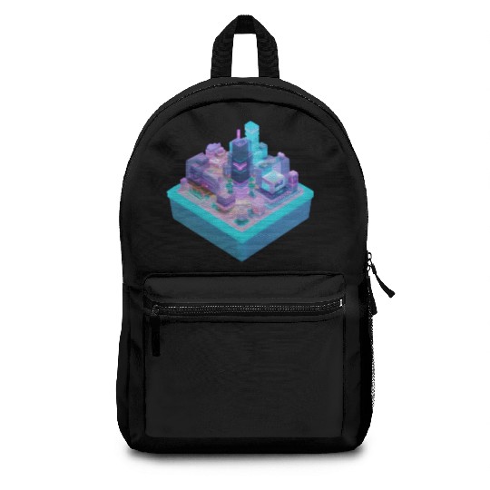Isometric Modern City Cube Backpacks