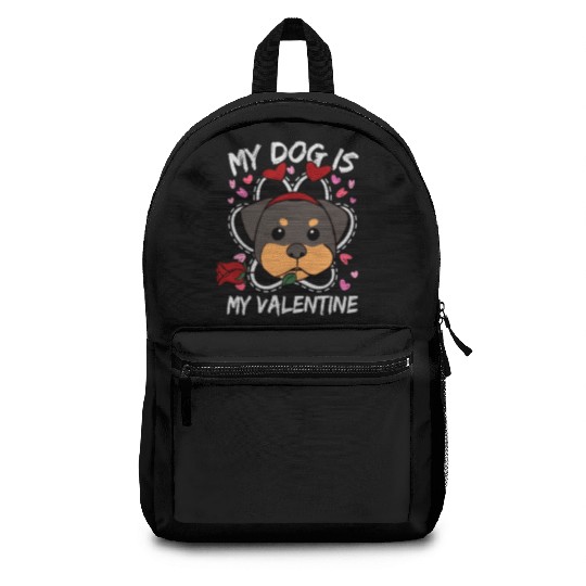 My Dog Is My Valentine Backpacks