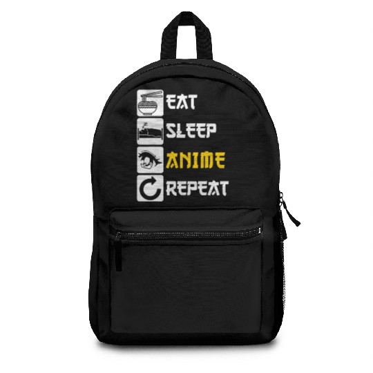 Eat Sleep Anime Repeat | Manga Japan Saying Cospla Backpacks