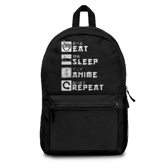 Eat Sleep Anime Repeat Japanese Manga Lover Cospla Backpacks