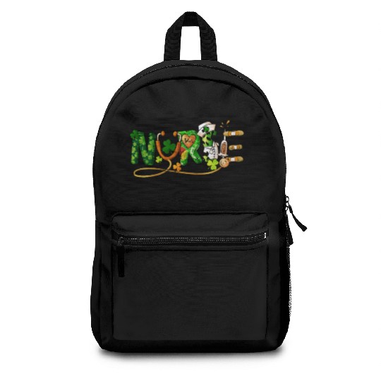 Scrub Top One Lucky Nurse St Patricks Day Backpacks