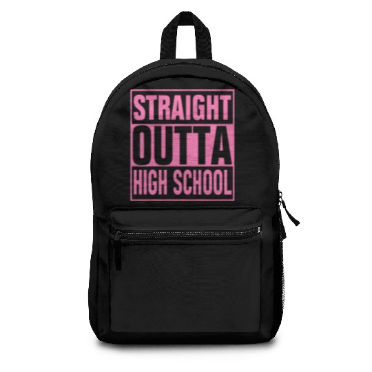 Straight Outta High School graduation Backpacks