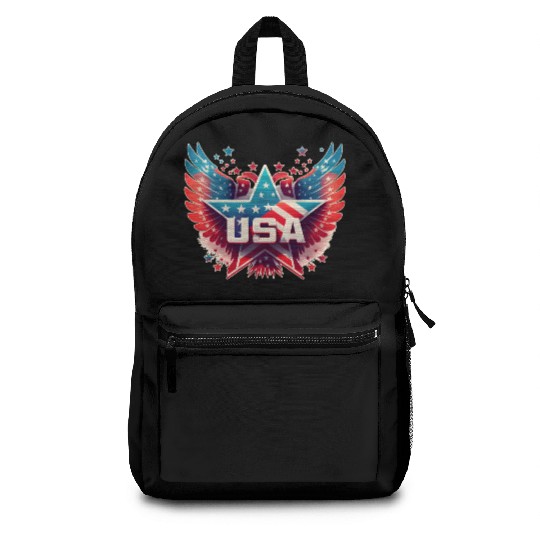 Usa flag with star and wings, patriotic, country. Backpacks