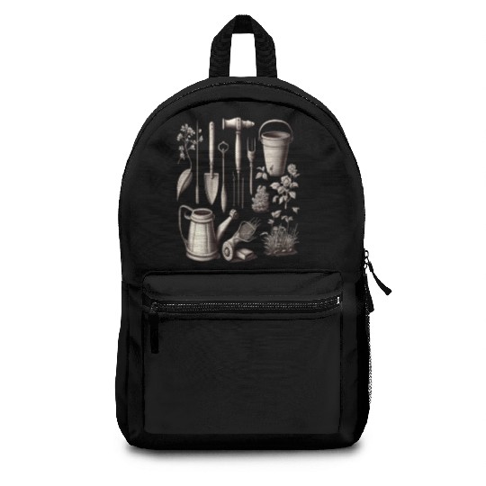Florist Gardener Dad Grayscale Gardening Tools Backpacks