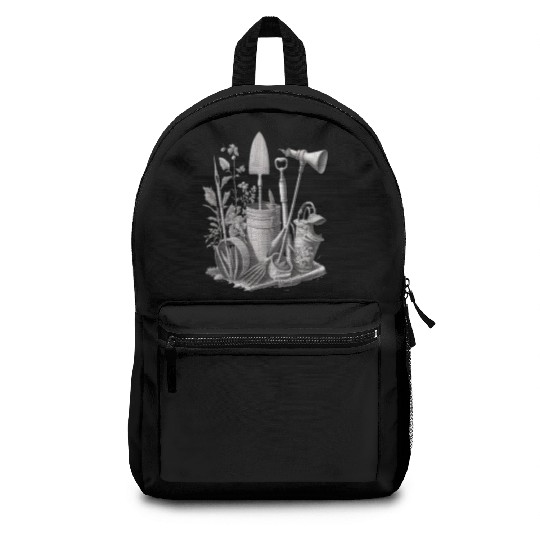 Florist Gardener Dad Grayscale Gardening Tools Backpacks