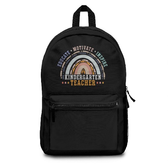 Educate Motivate Inspire Kindergarten Teacher Backpacks