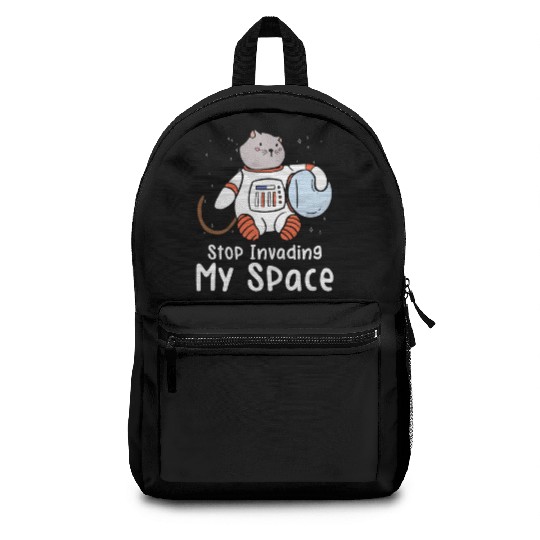 Space Purring Cat Astronaut Cat Lover Spaceship Backpacks