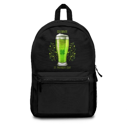 Glass Of Green Beer To Celebrate St Patricks Day Backpacks