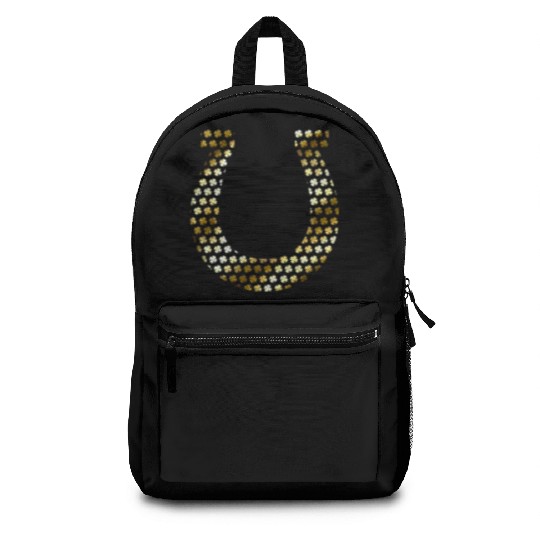 Golden Shamrocks Forming A Horseshoe On St Backpacks