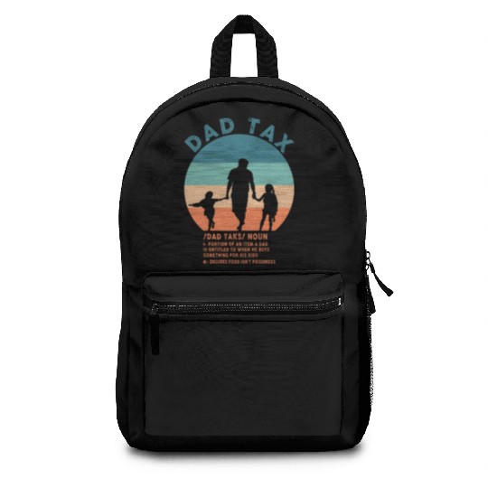 Vintage Dad Tax Definition Men Funny Father's Day Backpacks